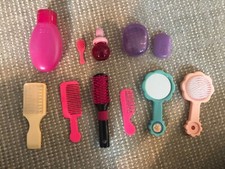 Barbie/ Doll Accessory Lot Girl Toy Brush Comb Mirror Bottles Soap