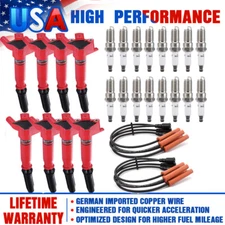 8 Pack Ignition Coil & Spark Plug & Wire For 2010-2017 Ford F150 F250 F350 6.2L