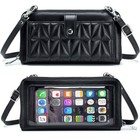 RFID Crossbody Bag Leather Cell Phone Purses for Women Touch Screen Phone Wallet — photo 1