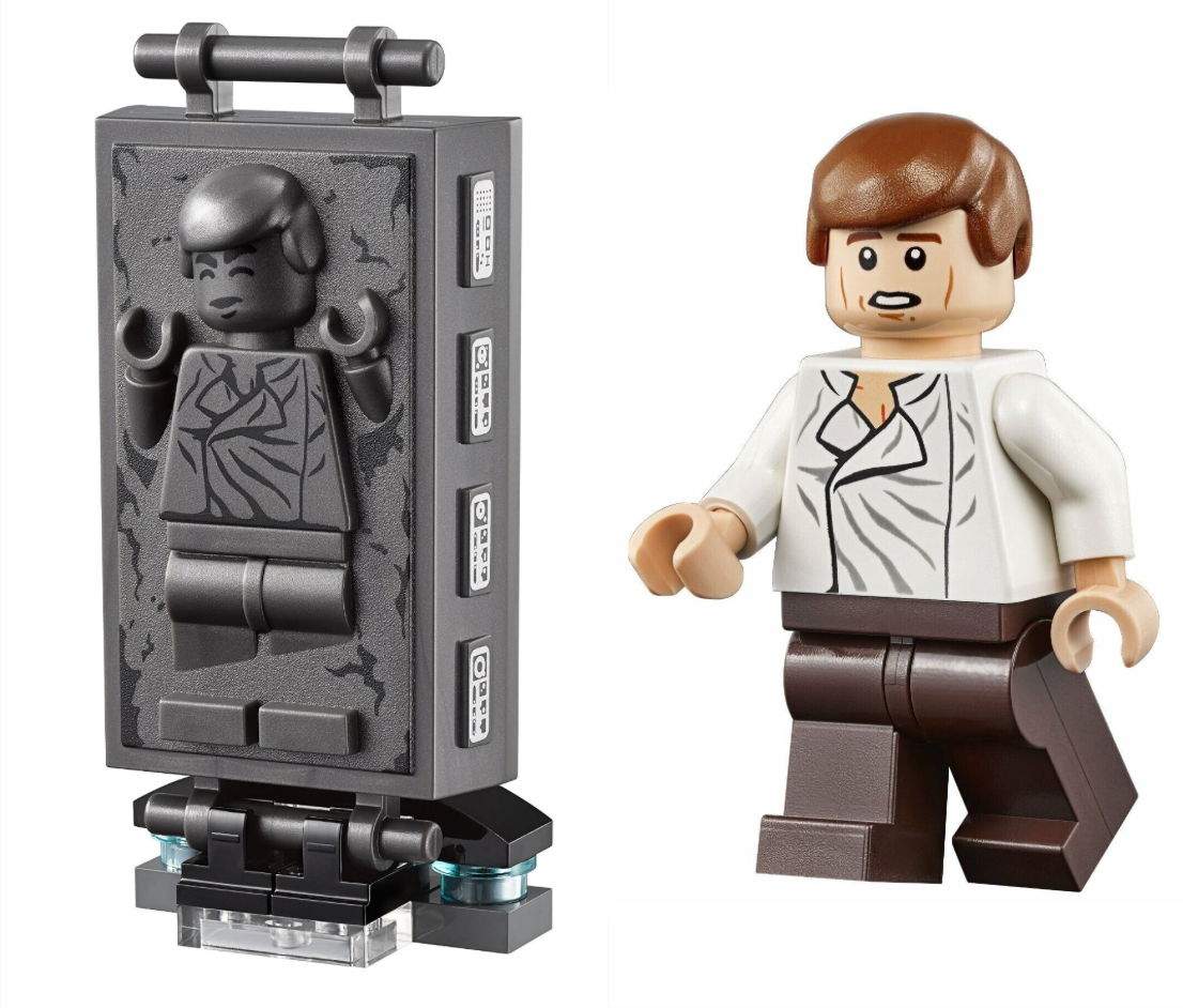 LEGO Han Solo Minifigure With Carbonite Block Star Wars 75060 sw0612 sw0714  Lot