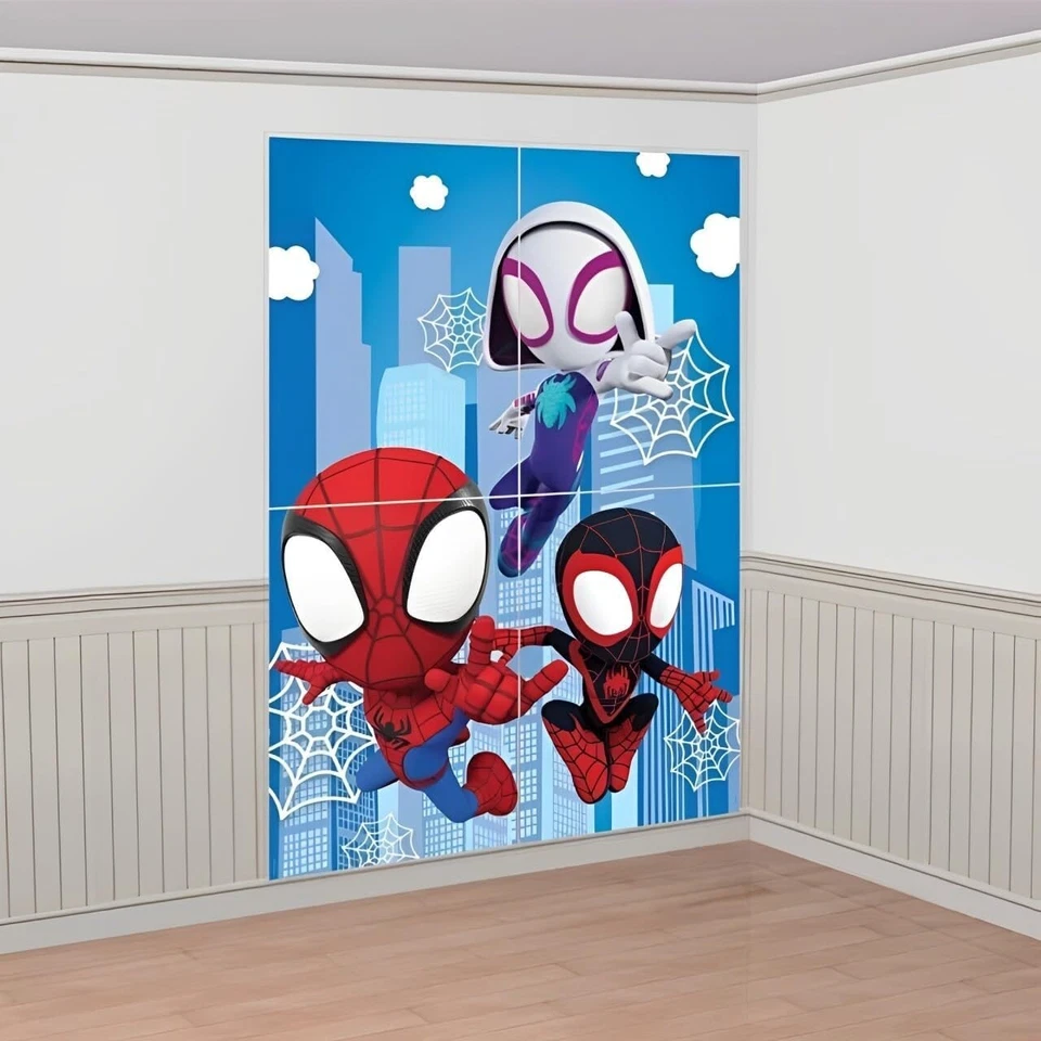 Marvel Spidey Amazing Friends Backdrop with Props Kids Birthday Party Decoration - Image 3 of 4
