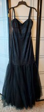 pre-owned black Pearl Georgina Capman mermaid prom dress size 8