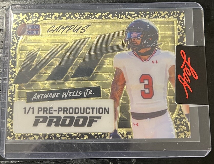 2023 Pro Set Metal Camous VIP Super Prismatic Gold 1/1 Proof Antwane Wells Jr.