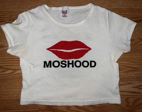 Vintage MOSHOOD Cropped T-Shirt Logo Front And Back Y2K 90s Baby Tee