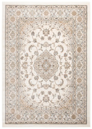 Modern Orientalisch Teppich Kurzflor Wohnzimmerteppich Beige Creme Grau Blau - Bild 111 von 187
