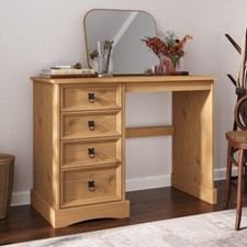 Corona Dressing Table Desk 4 Drawer Mexican Solid Pine Wood Computer