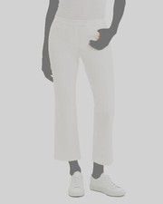  325 Theory Women's White Cotton-Stretch Cropped-Flare Pants Size 2
