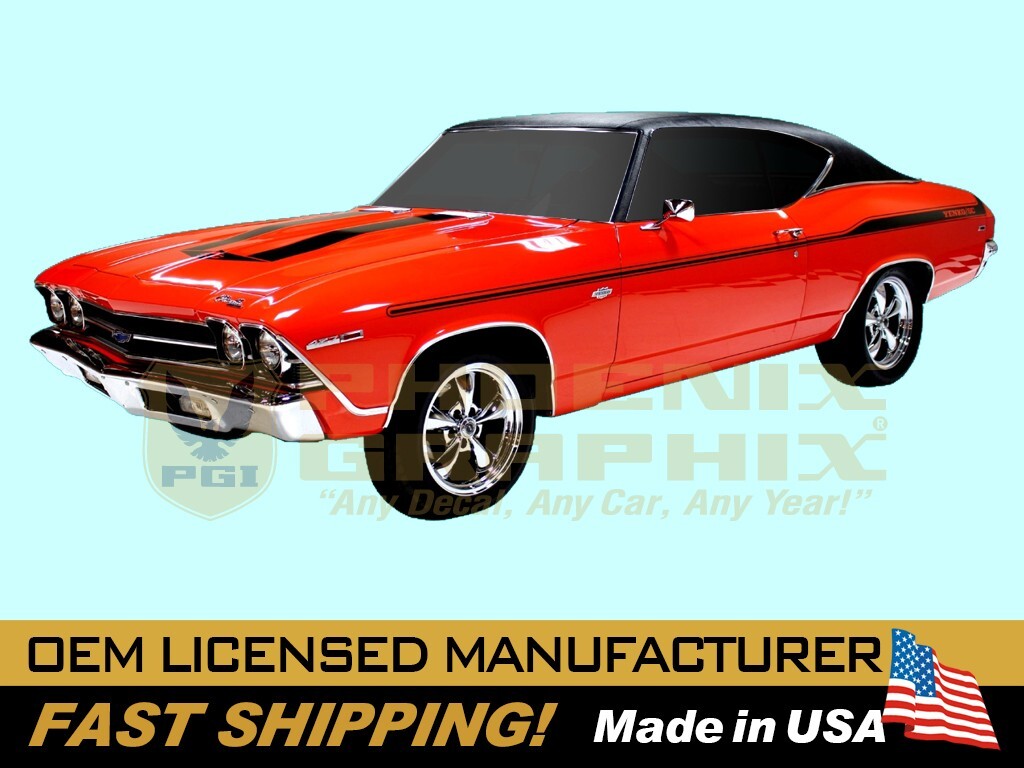 ポルシェステンシル額 1969 Chevrolet Yenko Chevelle SYC Decals Graphics Stripes Kit