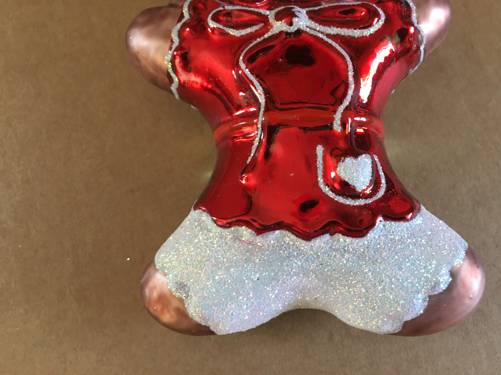 Vintage Christmas Gingerbread Man Hand Painted Glass Ornament eBay