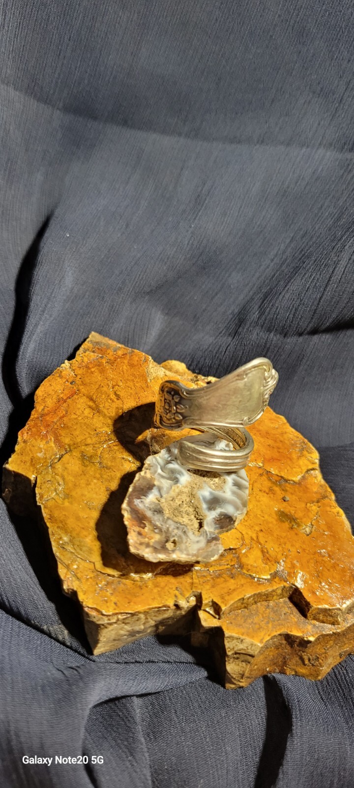 Silver Adjustable spoon ring size 10 - image 5