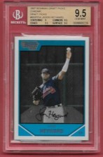 JAYSON HEYWARD 2007 Bowman Draft Chrome BGS 9.5 Rookie RC #BDPP54 - GEM MINT