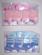 4 Pair Baby Socks 6-12 months Blue