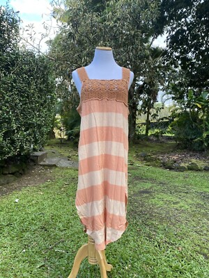 NWT Free People We The Free Sayulita Combo Knit Dress Striped Orange Tan Sz  S | eBay