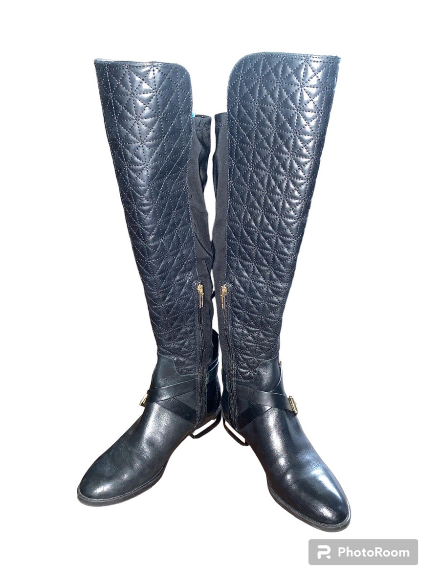 Vince Camuto Patira Womens Size M Black Leather Wide Calf Knee