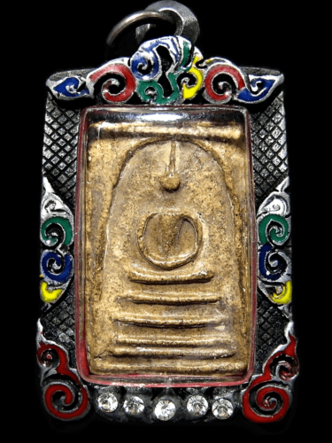 Antique 19th C Buddha Somdej Sendai Wat Bangkhunprom Figure Thai Amulet - Picture 1 of 13