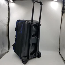 Pyramid Double Roller 2 Ball Bowling Bag Black Blue Top Separate Compartment