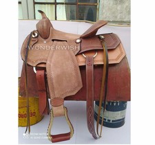 Rough Out Western Leather A Fork Wade Tree Roping Ranch Horse Saddle Tack 10 to