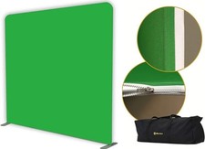 8x8 Pillow Style Tension Backdrop For Photobooths Events - Green Screen/White