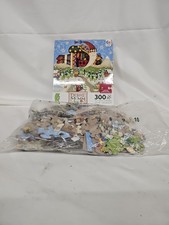 Debbie Mumm Puzzle Santa Flying Over Village 300 Pieces Made In USA Original Bag