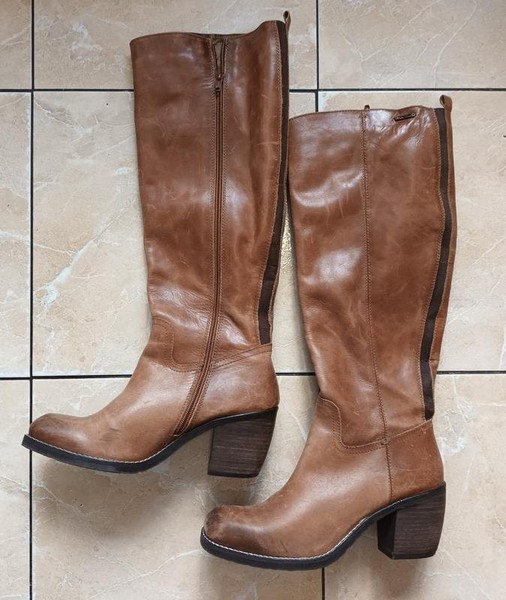Women Bugatti Boots Brown Leather 39 #8R62