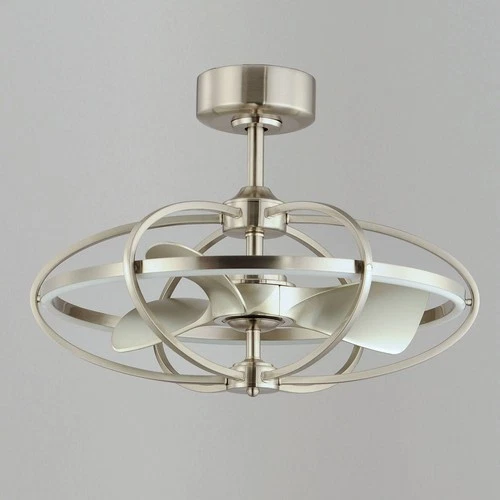 22" Maxim Corona Satin Nickel CCT LED Fandelier Smart Ceiling Fan - Picture 4 of 5