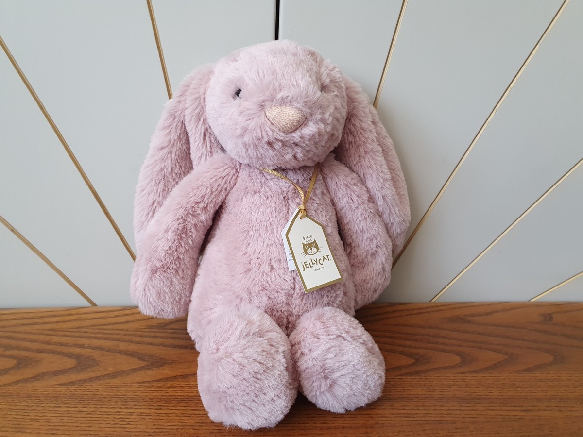 Jellycat Bashful Luxe Bunny Rosa Limited Edition Medium With Tag