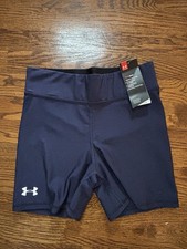 Under Armour Women  s Heat Gear Shorts Size M Navy Blue NWT