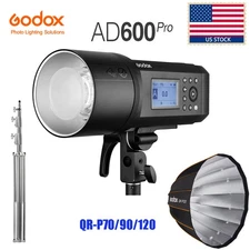 US Godox AD600Pro 600W TTL HSS Bowens Outdoor Flash+QR-P70/90/120 Softbox Stand