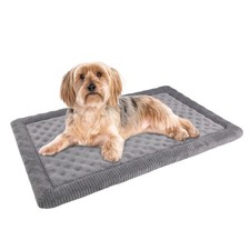Dog Crate Pad 24x17 inch Gray Memory Foam Bed Mat for Small Small, Grey