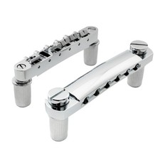Musiclily Abr-1 Type Tune-O-Matic Guitar Bridge With Stop Tailpiece Set, Chrome 