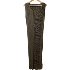 PLEATS PLEASE ISSEY MIYAKE Sleeveless Dress PP41-JH744 Size 4 Khaki Women USED