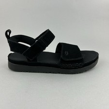 UGG GoldenStar Black Suede Slingback Summer Flat Comfort Sandal Size EU36 UK3