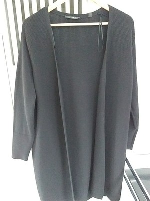 Esprit lange Strickjacke schwarz Gr. L ohne Verschluss