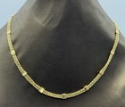 Gold Tone Multi Strand Chain Necklace Textured Spacer Bar Fashion Jewellery