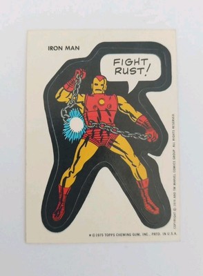 1975 Topps Kaugummi Karte Marvel Comic Buch Superhelden Sticker - Iron Man