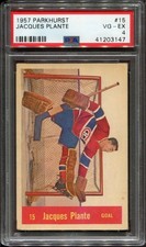 1957-58 Parkhurst #15 Jacques Plante Montreal Canadiens – PSA 4 VG/Ex 