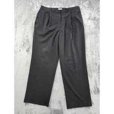 Vintage Liz Claiborne Kylie High Rise Pleated Trouser Pants Size 14P Black
