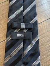 Men  s Vintage Hugo Boss Classic Tie 100 Silk Retro Luxury