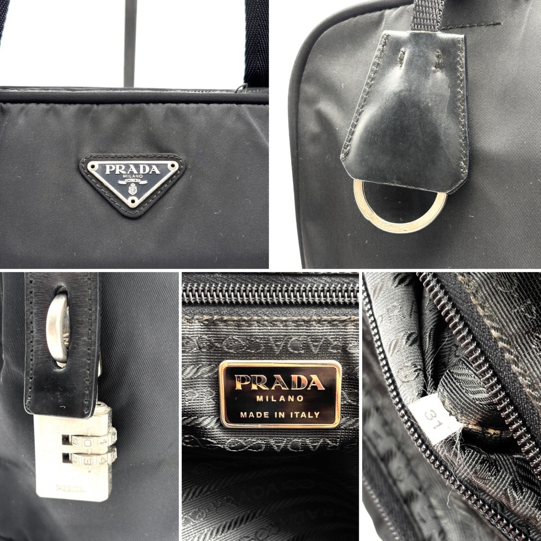 Authentic PRADA Handbag Tote Bag Triangular Logo … - image 9