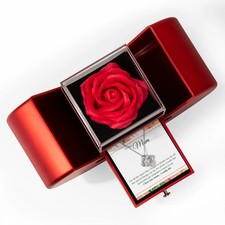 To My Mom Preserved Rose Necklace Gift Set, Birthday gift for mom