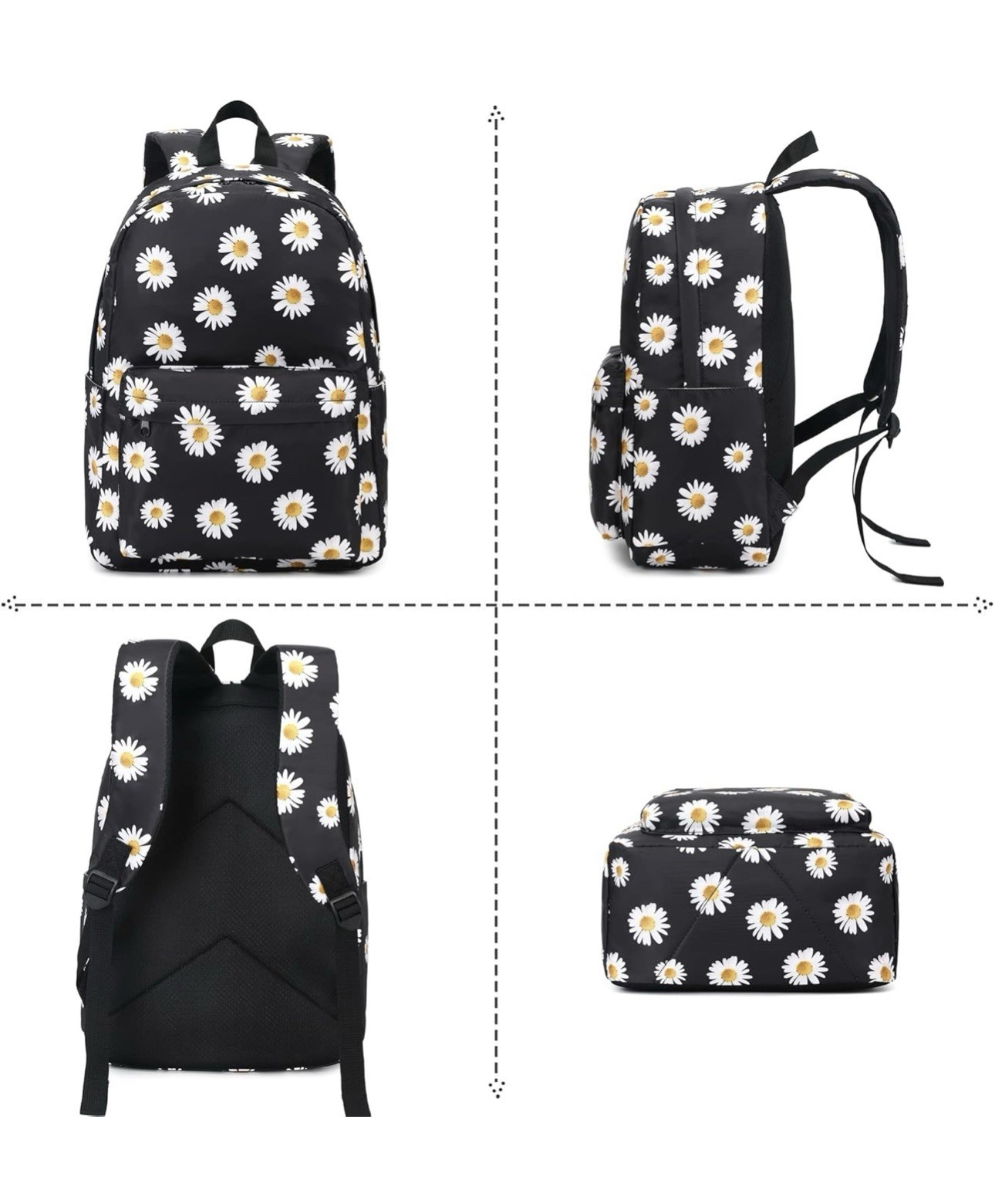 3in1 School Backpack for Girls, Daisy, Kids Book-bag w/ Lunch Box & Pencil Bag image 4