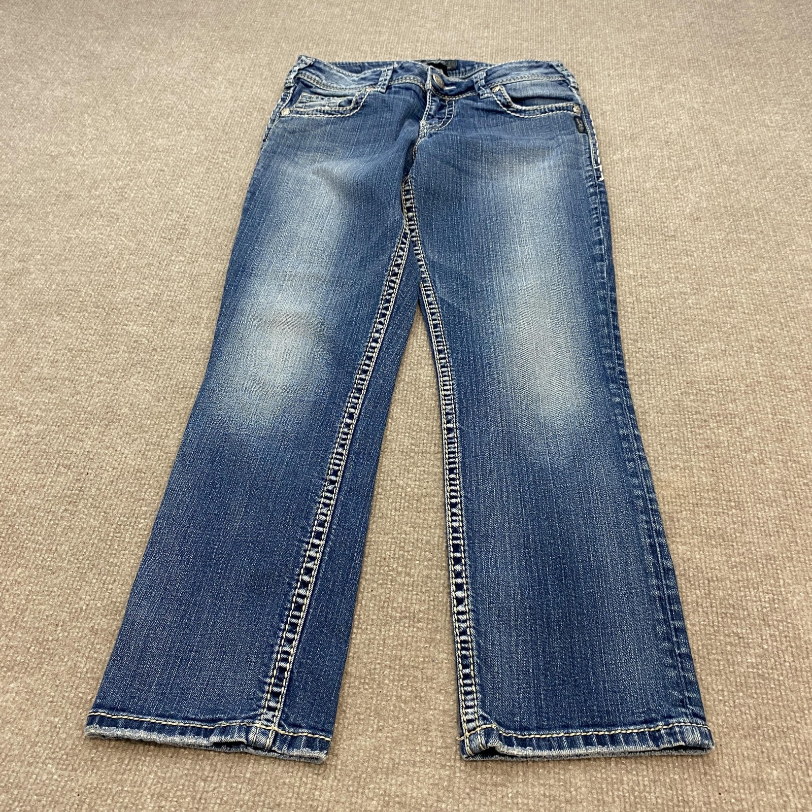 Silver Jeans Co Suki Capri Jeans Womens 27 Blue Y2K Medium Wash Low Rise Stretch