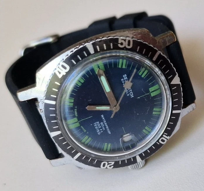 RELOJ MARINO Buzo Vintage Impermeable hasta 60m/200 pies 23J EB 8021/68 Suizo Años 60 Foto 4 de 4