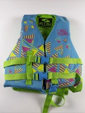 Fluid Aquatics Youth Life Jacket Vest 33-55lbs USCG Approved Green/Blue Level 70
