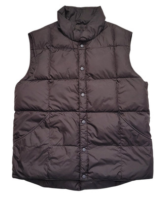Lands End Puffer Vest Black Snap Button Outerwear Mens Medium 38-40 Gorpcore