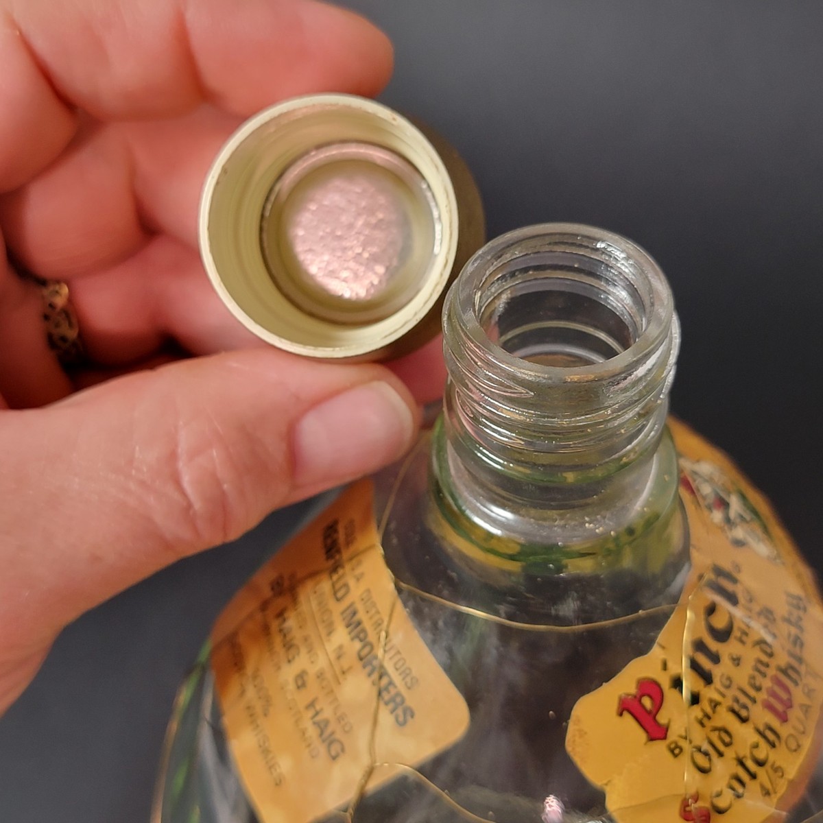 Unique Shaped Vintage Scotch Whisky Haig & Haig Pinch 12 Year Old