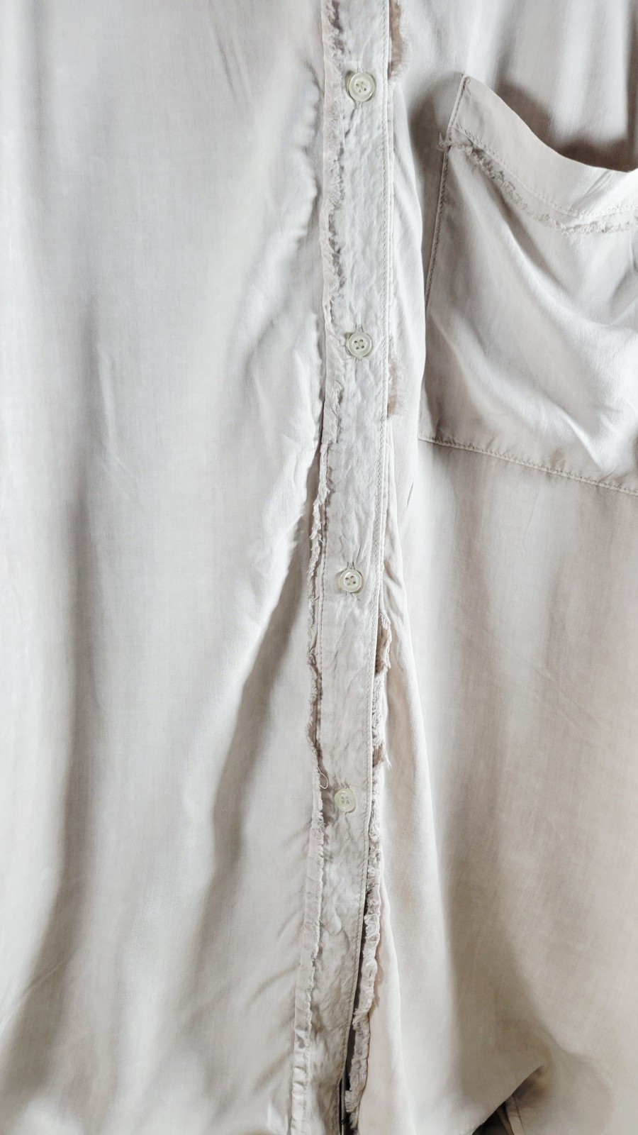 Easel Los Angeles Raw Edge Button Front Boho Tuni… - image 2