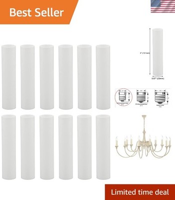 Chic 4-Inch White Candle Cover Sleeves for Stunning Chandelier Revamp - 12 Pack