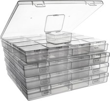 ZIIYAN Bead Storage Containers - 64 Clear Plastic Transparent 4 Pack