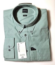 NEW Men's Arrow 16 32/33 Dress Shirt Green Checked LS Dress Shirt Cotton NWT